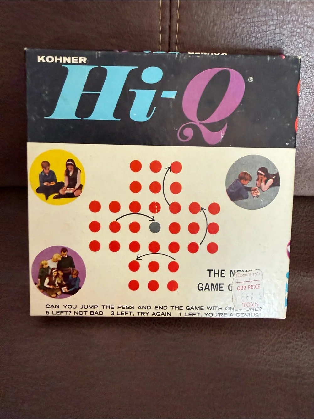 Vintage Hi-Q Kohner Bros Peg Solitaire Puzzle Game Brain Buster Bonus Logic Game